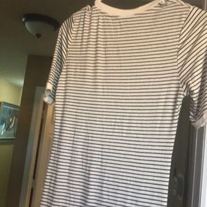 Black and white striped dress